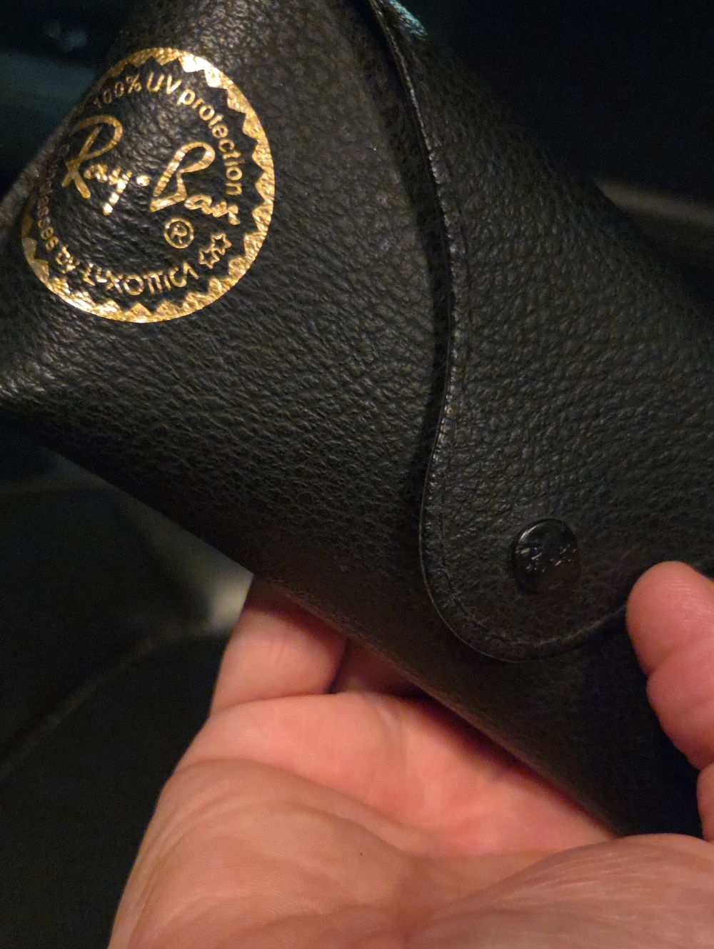 Ray-Ban Black Case with Gold Embossed Logo